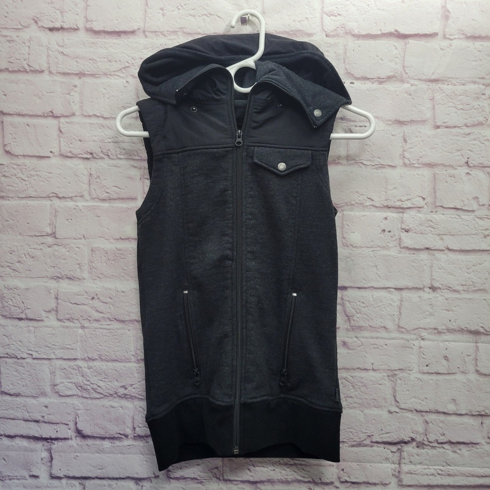 Burton Dryride Full Zip Hooded Vest Womens XS‎ Snowboard Cozy Winter Activewear